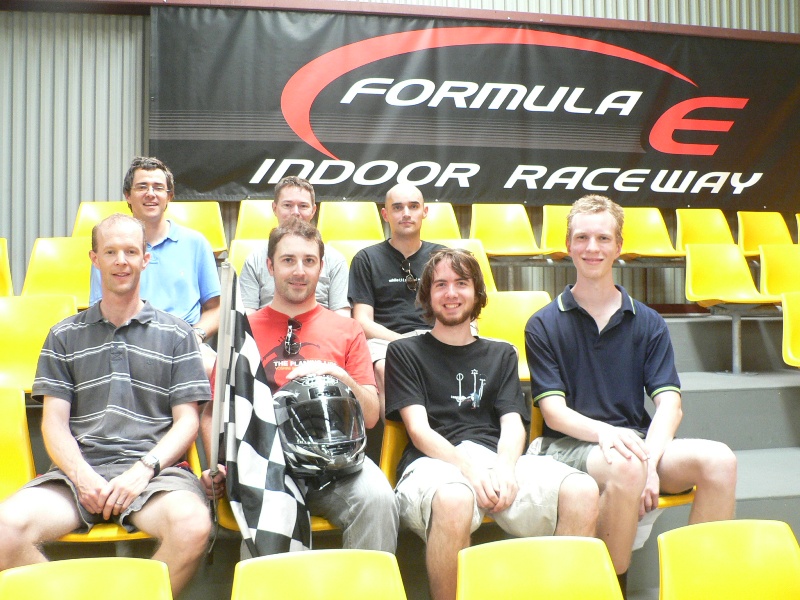Seven Mozilla developers at Formula E racetrack