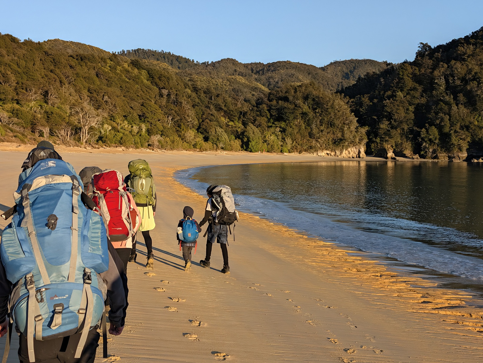At the start of the second day we walk along the beach at The Anchorage