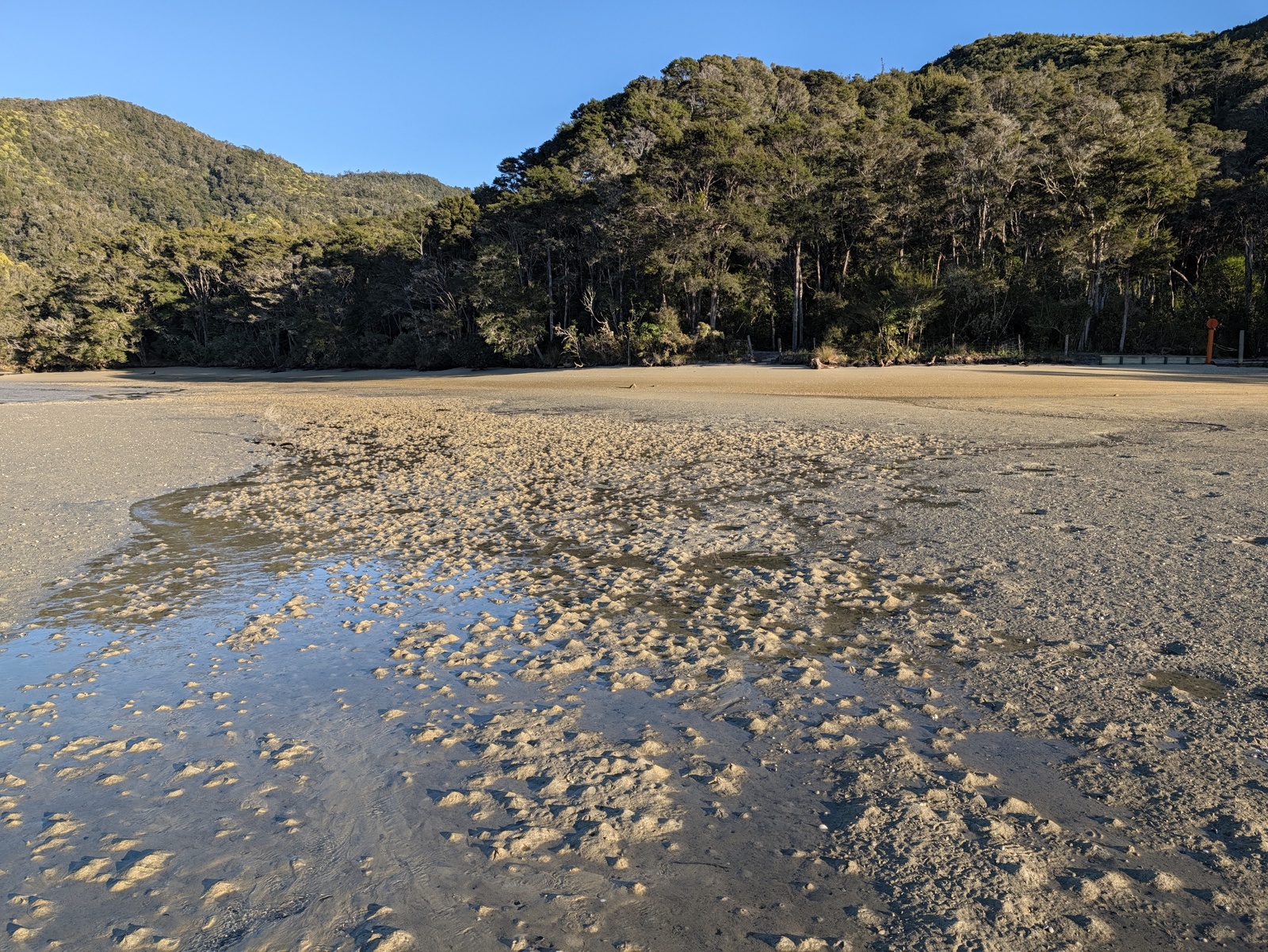 Crossing the estuary at Torrent Bay