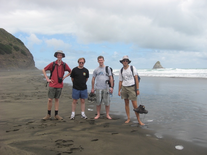 Mozilla people at Karekare beach